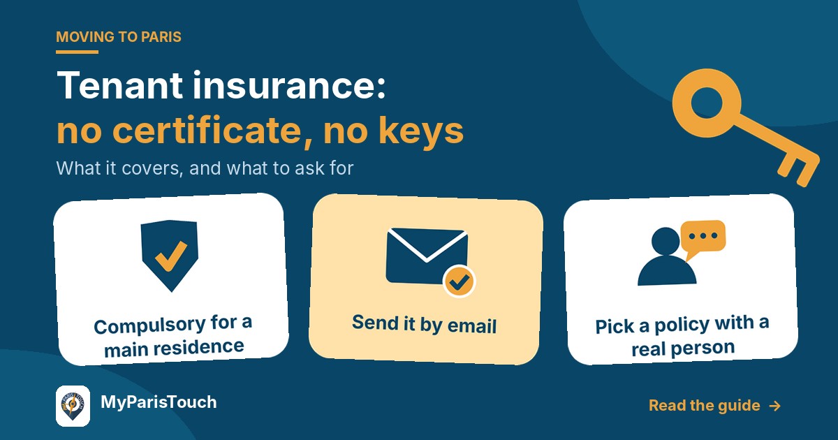 Tenant insurance in France: no certificate, no keys