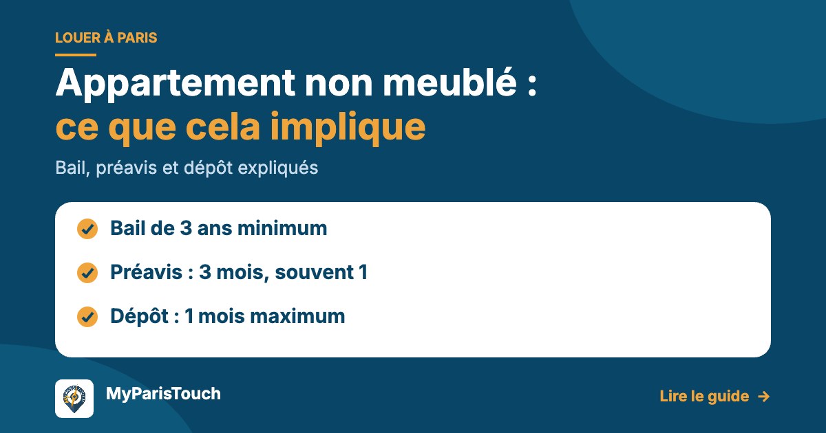 Appartement non meublé à Paris : bail, préavis et dépôt